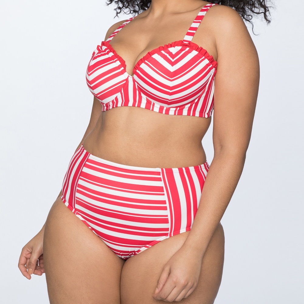 Eloquii Candy Stripe Bikini Swimsuit TOP ONLY NWT